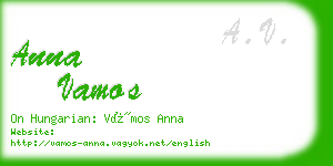 anna vamos business card